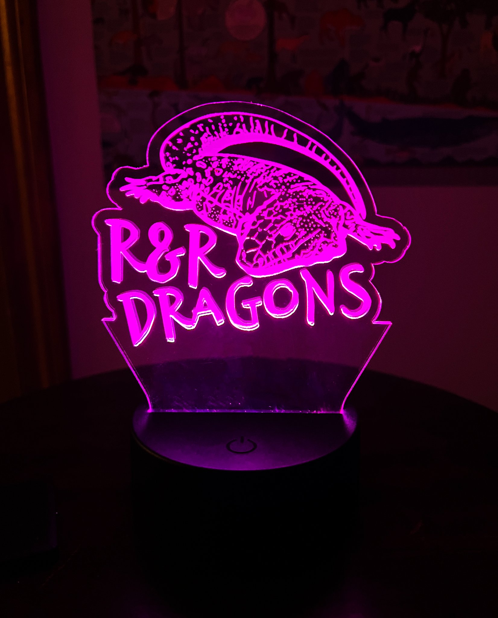 ENGRAVED ACRYLIC WITH RGB LED LIGHT BASE