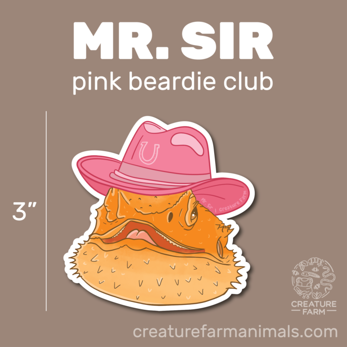 Pink Beardie Club | Mr. Sir 3" Vinyl STICKER (Preorder)